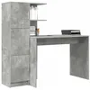 Image de vidaXL Bureau avec Rangement 2 pcs Gris béton 102 x 50 x 124 cm, Bureau Moderne, Design rectangulaire, Rangement Pratique, étagères compactes, Confort Ergonomique, Espace de Travail stylé