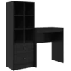 Image de vidaXL Bureau avec tiroir avec étagère avec Stockage 2 pcs Chêne Noir, Bureau Moderne, Meuble de Travail résistant, Station d'accueil Pratique pour Booster ta productivité