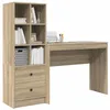 Image de vidaXL Bureau avec tiroir avec étagère 2 pcs Chêne Sonoma, Bureau Moderne, Meuble de Travail résistant, Station d'accueil Pratique pour Booster ta productivité