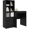 Image de vidaXL Bureau avec tiroir avec étagère avec Stockage 2 pcs Chêne Noir, Bureau Moderne, Meuble de Travail résistant, Station d'accueil Pratique pour Booster ta productivité