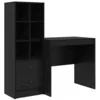 Image de vidaXL Bureau avec tiroir avec étagère avec Stockage 2 pcs Chêne Noir, Bureau Moderne, Meuble de Travail résistant, Station d'accueil Pratique pour Booster ta productivité
