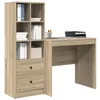 Image de vidaXL Bureau avec tiroir avec étagère 2 pcs Chêne Sonoma, Bureau Moderne, Meuble de Travail résistant, Station d'accueil Pratique pour Booster ta productivité