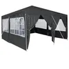 Image de vidaXL Tente de fête Anthracite 400 x 400 x 266 cm Polyéthylène, Tente de Jardin, abri Portable et Pliable, Protection UV, pavillon résistant aux intempéries