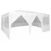 Image de vidaXL Tente de fête Blanc 600 x 400 x 266 cm Polyéthylène, Tente de Jardin, abri Portable et Pliable, Protection UV, pavillon résistant aux intempéries