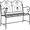 Image de vidaXL Banc de Jardin Noir 104 x 54 x 93 cm Acier, Banc Moderne en Acier pour Jardin, mobilier résistant aux intempéries, Coin Lounge Urbain Tendance