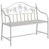 Image de vidaXL Banc de Jardin Blanc Antique 104 x 52,5 x 89 cm Acier, Mobilier d'extérieur Moderne, Banc de Jardin, Assise Gain de Place, Salon en Acier, Style 2 Places pour terrasses et balcons