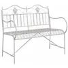 Image de vidaXL Banc de Jardin Blanc Antique 103,5 x 59 x 89 cm Acier, Banc Moderne en Acier, Ergonomique pour Jardin et terrasse, 2 Places pour Patio, Balcon ou Deck