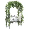 Image de vidaXL Banc de Jardin Noir 121 x 48 x 200 cm Acier, Banc Moderne en Acier, Meuble d'Extérieur Résistant aux Intempéries, Assise Durable pour Jardin et Terrasse