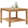 Image de vidaXL Table Basse Marron 60 x 60 x 45 cm Bois de Teck Solide, Table Basse Alfresco, Meuble d’extérieur Moderne pour se détendre, Rangement, Design Minimaliste pour Jardin ou terrasse