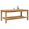 Image de vidaXL Table Basse Marron 110 x 55 x 45 cm Bois de Teck Solide, Table Basse Alfresco, Meuble d’extérieur Moderne pour se détendre, Rangement, Design Minimaliste pour Jardin ou terrasse