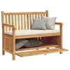 Image de vidaXL Banc avec Stockage Marron 114 x 60 x 90 cm Bois de Teck Massif, Banc en Bois Rustique, Rangement rectangulaire, mobilier en Teck, déco de Jardin et terrasse, Assise extérieure