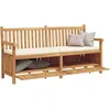 Image de vidaXL Banc avec Stockage Marron 180 x 60 x 90 cm Bois de Teck Massif, Banc en Bois Rustique, Rangement rectangulaire, mobilier en Teck, déco de Jardin et terrasse, Assise extérieure