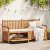 Image de vidaXL banc avec stockage Marron 180 x 60 x 90 cm Bois de teck massif