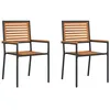 Image de vidaXL Chaises empilables de Jardin 2 pcs Marron et Noir, Chaise légère d'extérieur pour Jardin et terrasse, Fauteuil en Poly rotin, mobilier Moderne et Confortable