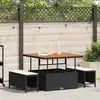 Image de vidaXL Ensemble de salle à manger pour jardin Noir polyrotin