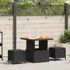 Image de vidaXL Ensemble de salle à manger pour jardin Noir polyrotin