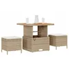 Image de vidaXL Ensemble de Salle à Manger pour Jardin Beige polyrotin, Ensemble de Salle à Manger Moderne, Meubles d'extérieur, Pratique et Polyvalent pour Jardin et terrasse