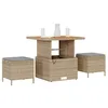 Image de vidaXL Ensemble de Salle à Manger pour Jardin Beige polyrotin, Ensemble de Salle à Manger Moderne, Meubles d'extérieur, Pratique et Polyvalent pour Jardin et terrasse
