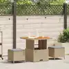Image de vidaXL Ensemble de salle à manger pour jardin Beige polyrotin