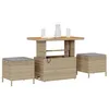Image de vidaXL Ensemble de Salle à Manger pour Jardin Beige polyrotin, Ensemble de Salle à Manger Moderne, Meubles d'extérieur, Pratique et Polyvalent pour Jardin et terrasse