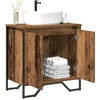 Image de vidaXL Cabinet de Lavabo Bois Ancien 60 x 35 x 60 cm Bois d'ingénierie, Rangement de Salle de Bain Compact, Cabinet Évier Rustique, Design Rectangulaire Pratique, Meuble pour l'Organisation