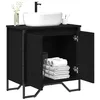 Image de vidaXL Meuble de Lavabo de Salle de Bain Chêne Noir 60 x 35 x 60 cm, Rangement de Salle de Bain Moderne, Meuble rectangulaire, unité de lavabo stylée, Armoire Robuste, vanité spacieuse, Style Urbain