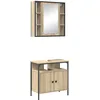 Image de vidaXL Ensemble de mobilier de Salle de Bain avec étagère 2 pcs Marron, Solutions de Rangement Salle de Bain, Meuble Moderne, Armoire rectangulaire, organisé Tendance, Gain de Place
