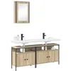 Image de vidaXL Ensemble de mobilier de Salle de Bain avec étagère 3 pcs Marron, Ensemble de Salle de Bain Moderne, Rangement Rectangulaire, Meubles en Bois, Design Élégant, Décoration Contemporaine