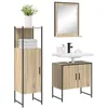 Image de vidaXL Ensemble de mobilier de Salle de Bain avec étagère 3 pcs Marron, Meubles de Salle de Bain, rectangulaires, Solutions Modernes de Rangement, armoires fonctionnelles, Style Contemporain
