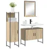 Image de vidaXL Ensemble de mobilier de Salle de Bain avec étagère 3 pcs Marron, Solution de Rangement Salle de Bain, Organisateur de Serviettes Durable, étagère Moderne, Look élégant.