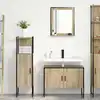 Image de vidaXL Ensemble de mobilier de salle de bain avec étagère 3 pcs Marron