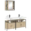 Image de vidaXL Ensemble de Meubles de Salle de Bain 3 pcs Chêne Sonoma, Rangement Salle de Bain, Idées Étagères Modernes, Design Pratique avec Vanity Compact, Cabinet Décoratif.