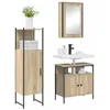 Image de vidaXL Ensemble de mobilier de Salle de Bain avec étagère 3 pcs Marron, Solutions de Rangement Salle de Bain, Ensemble modulaire Contemporain, étagères efficaces, Design Compact, mobilier Minimaliste