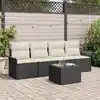 Image de vidaXL Ensemble de Canapés avec coussin 5 pcs Noir polyrotin