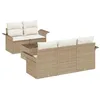 Image de vidaXL Ensemble de Canapés 6 pc Beige polyrotin