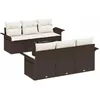 Image de vidaXL Ensemble de canapé de Jardin 7 pcs Marron polyrotin, Sofa d'extérieur en modules, rectangulaire, léger, Durable, résistant aux UV, Parfait pour Le Jardin et la terrasse