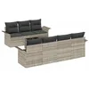 Image de vidaXL Ensemble de canapé de Jardin 8 pcs Gris Clair polyrotin, Ensemble de mobilier Moderne pour Jardin et terrasse, canapé rectangulaire avec Rangement, Table Ajustable, Confort extérieur