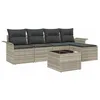 Image de vidaXL Canapé d’extérieur avec Coussin 6 pcs Gris Clair polyrotin, Canapé de Jardin modulable élégant, léger, résistant aux UV, Meubles Confortables, pièces Lounge en rotin stylées