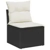 Image de vidaXL Ensemble de canapé de Jardin avec Coussin 9 pcs Noir polyrotin, Salon de Jardin modulable, résistant aux UV, Table Ajustable, mobilier extérieur, détente stylée
