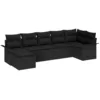 Image de vidaXL Ensemble de canapé de Jardin avec Coussin 7 pcs Noir Poly rotin, Mobilier de Jardin et terrasse, Ensemble Moderne, canapé rectangulaire, résistant aux UV, Assise Confortable, Design étanche