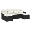 Image de vidaXL Ensemble de canapé de Jardin avec Coussin 6 pcs Noir polyrotin, Canapé Moderne léger pour Jardin et terrasse, mobilier d'extérieur résistant aux UV, Parfait pour Le Repos