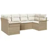 Image de vidaXL Ensemble de canapé de Jardin 6 pc Beige polyrotin