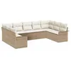 Image de vidaXL Ensemble de canapé de Jardin avec Coussin Beige polyrotin