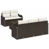 Image de vidaXL Ensemble de canapé de Jardin Marron polyrotin, Canapé extérieur léger et résistant, Design modulable pour Jardin et terrasse, Set détente UV-Protecteur