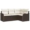 Image de vidaXL Ensemble de canapé de Jardin Marron polyrotin, Salon de Jardin modulable, rectangulaire, Moderne, résistant aux UV, Confort Optimal et Flexible, la détente assurée