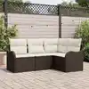 Image de vidaXL Ensemble de canapé de jardin Marron polyrotin