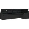 Image de vidaXL Ensemble de canapé de Jardin Noir polyrotin, Set de Canapés de Jardin, Design Moderne, Léger, Résistant aux UV, Mobilier Extérieur Durable, Groupe de Terrasse