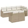 Image de vidaXL Ensemble de canapé de Jardin Beige polyrotin, Salon de Jardin et terrasse, Meubles modulaires, légers et résistants UV, Assise en rotin rectangulaire, détente Patio