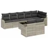 Image de vidaXL Ensemble de canapé de Jardin 9 pcs Gris Clair polyrotin, Canapé modulable pour Jardin et terrasse, léger, Lounge extérieur, Tissu résistant aux UV, Design rectangulaire