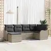 Image de vidaXL Ensemble de canapé de jardin 6 pcs Gris clair Poly rotin
